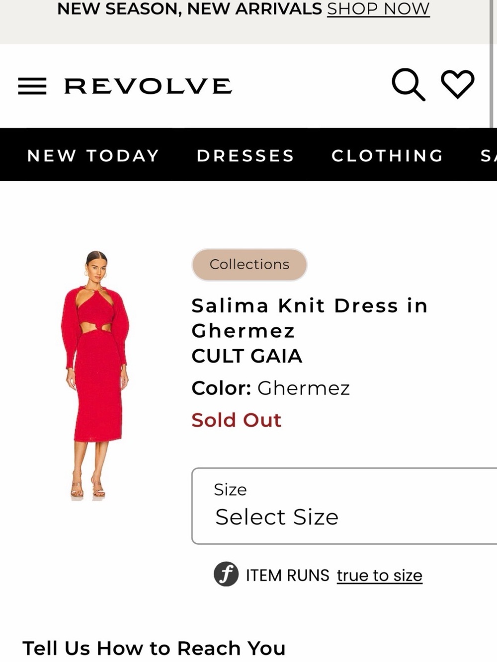 cult gaia Red Cutout Midi Dress with Balloon Sleeves